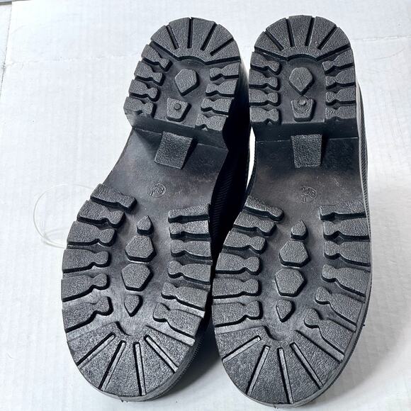 Vintage Y2K 90s Chunky Platform Lug Sole Black Canvas Shoes CL 8.5 Goth Bratz - Picture 5 of 12